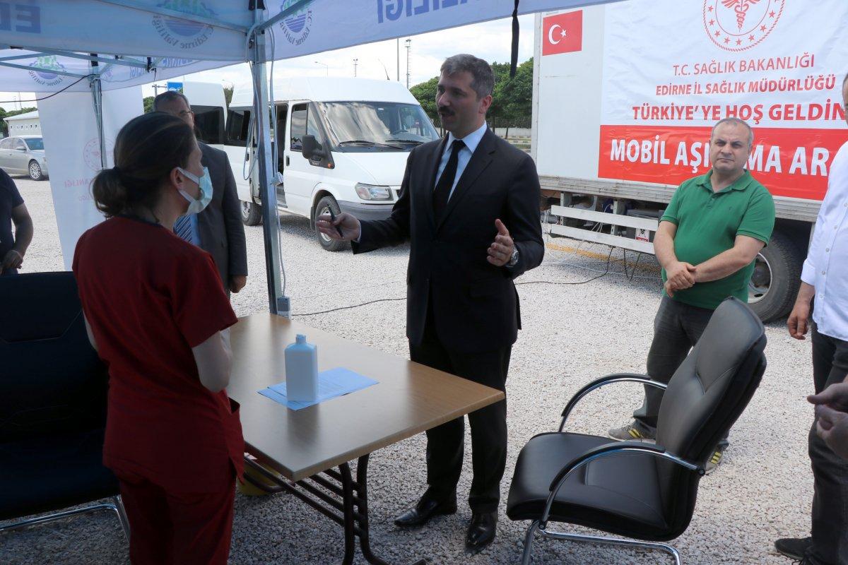 Kapıkule Sınır Kapısı’nda mobil aşı merkezi kuruldu