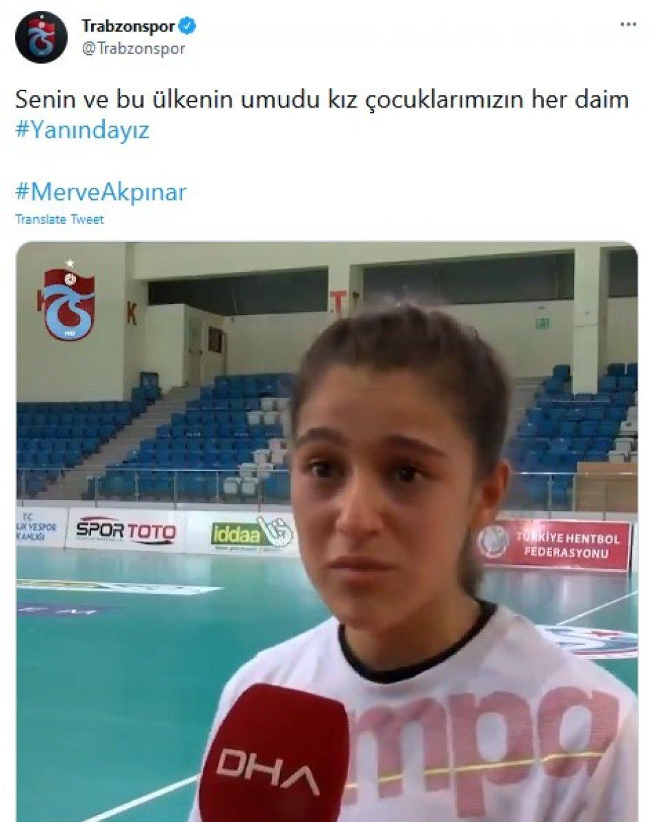 Kulüplerden Merve Akpınar'a destek