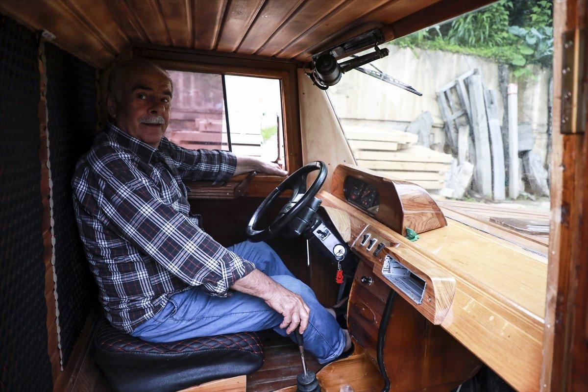 Rize'de 1988 model otomobilini kamyonete çevirdi