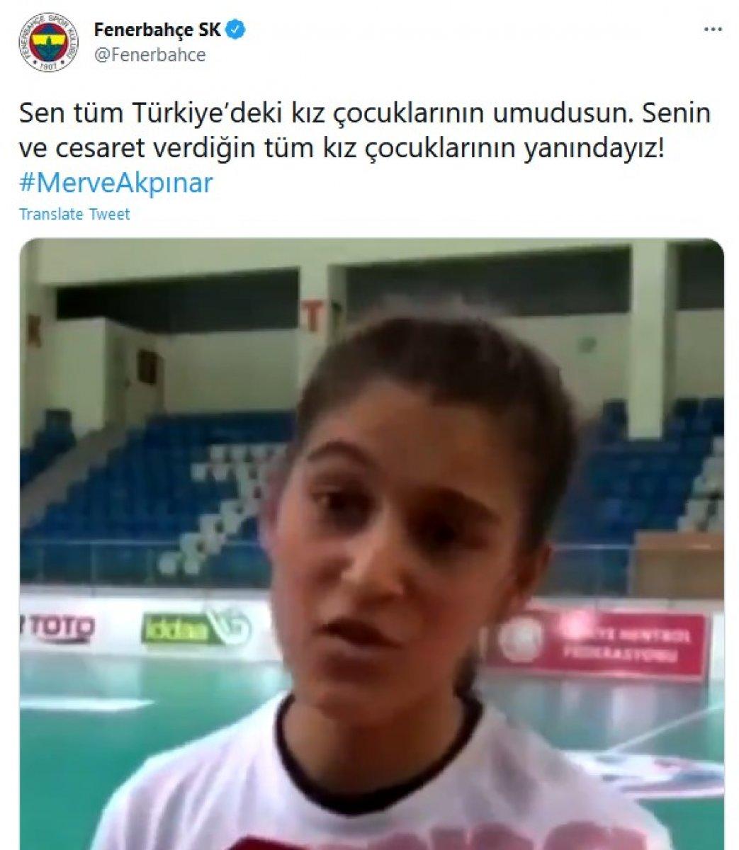 Kulüplerden Merve Akpınar'a destek