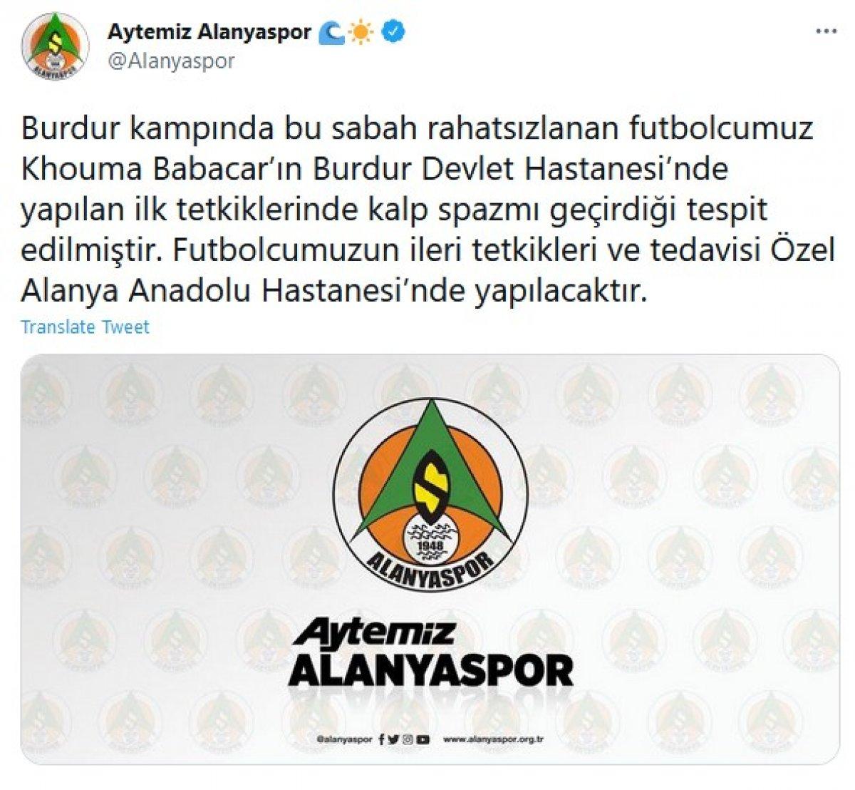 Khouma Babacar, kalp spazmı geçirdi