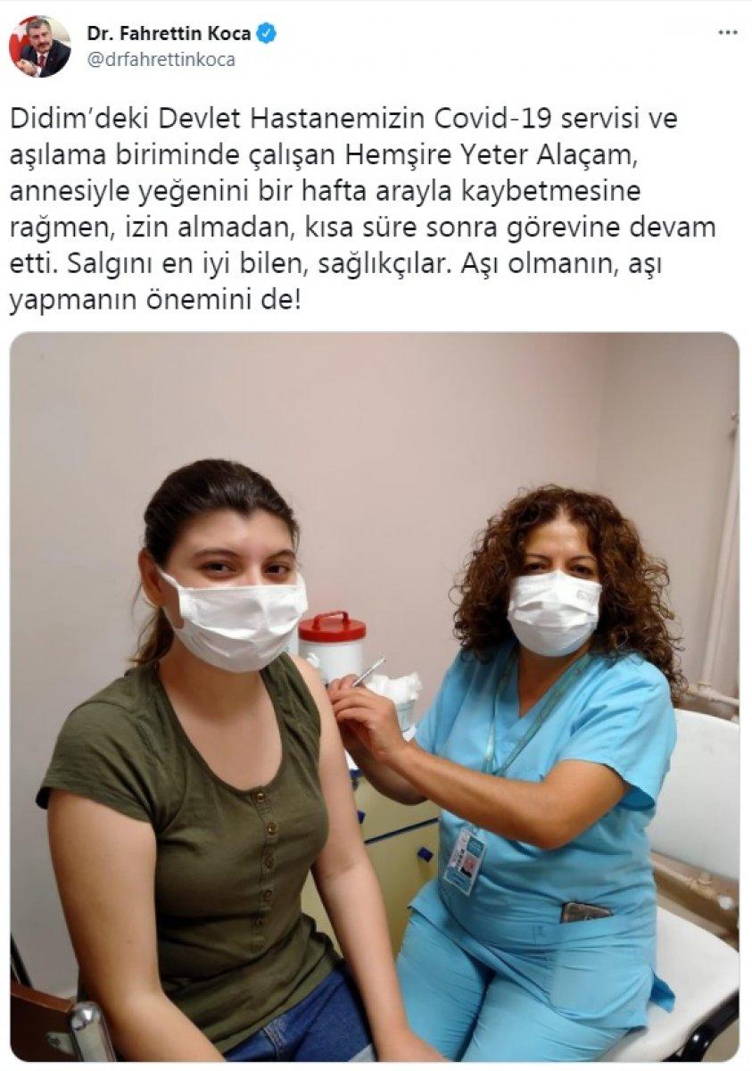 Didim'de annesi ve yeğenini kaybeden hemşire, görevine devam etti