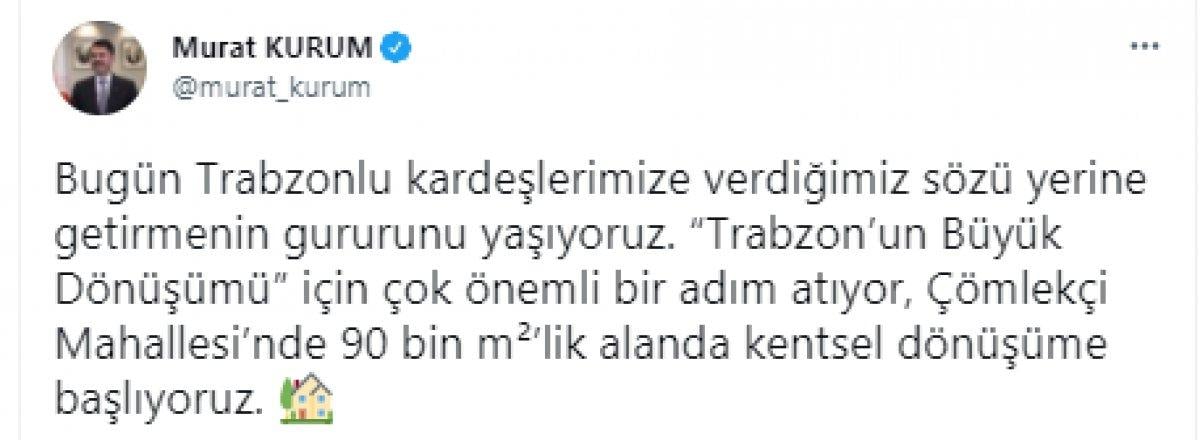 Murat Kurum'dan Trabzon'a kentsel dönüşüm müjdesi