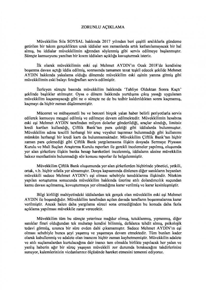 Mehmet Aydın'ın eski eşi Sıla Soysal, kredi kartı bile olmadığını söyledi