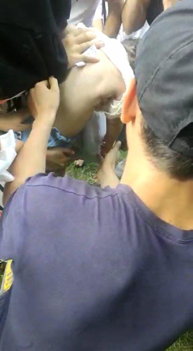 Bursa'da dili boğazına kaçan çocuğun kurtarılma anı