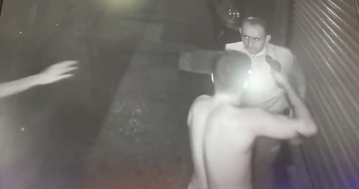 Kağıthane’de saldırgan, bekçinin başına silah dayadı