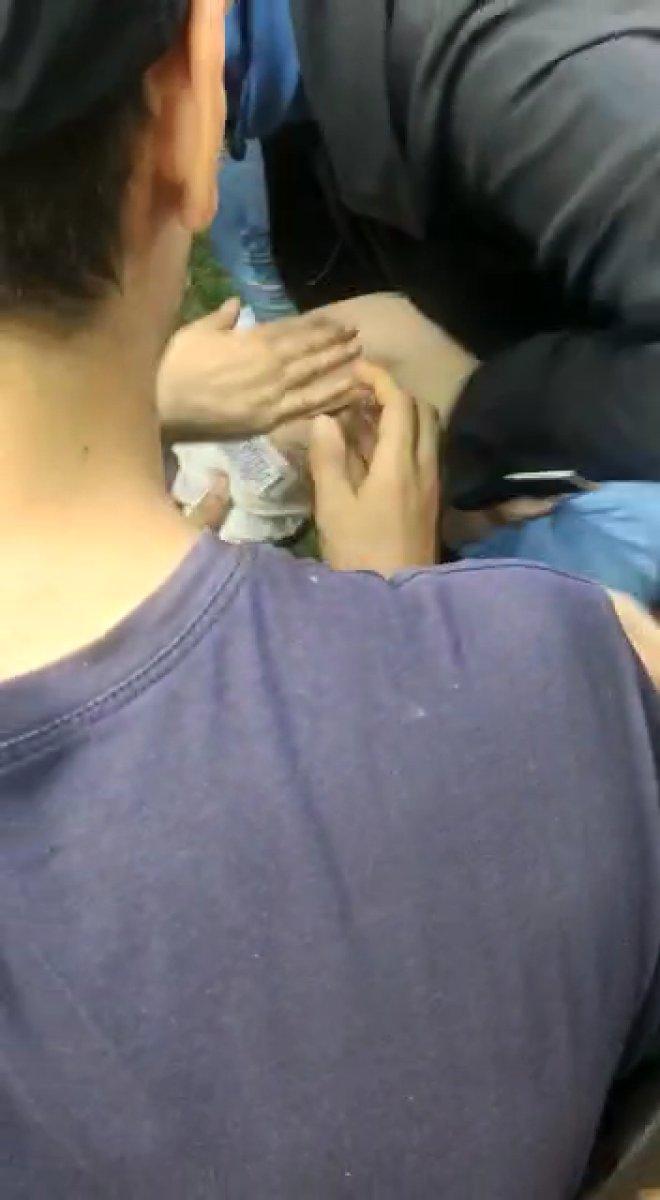 Bursa'da dili boğazına kaçan çocuğun kurtarılma anı