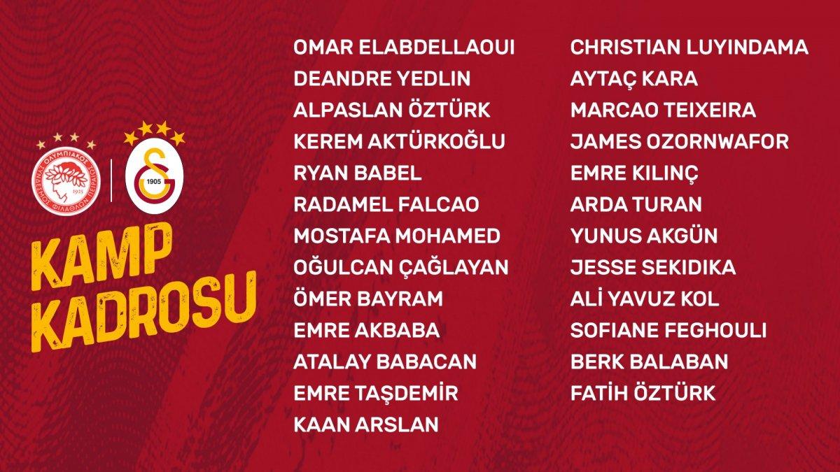 Galatasaray'ın Olympiakos maçı kamp kadrosu belli oldu