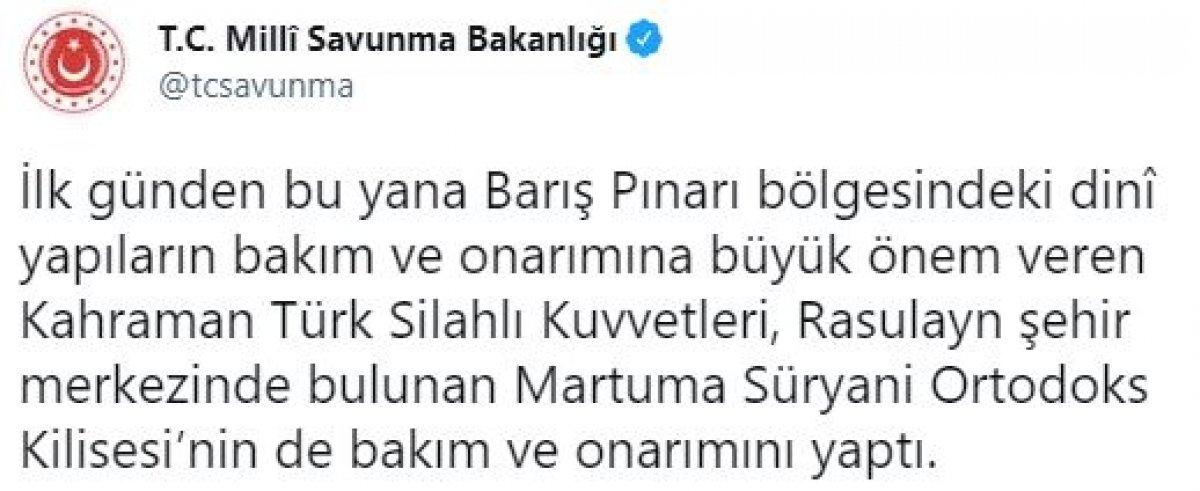 TSK, Martuma Süryani Ortodoks Kilisesi'ni onardı