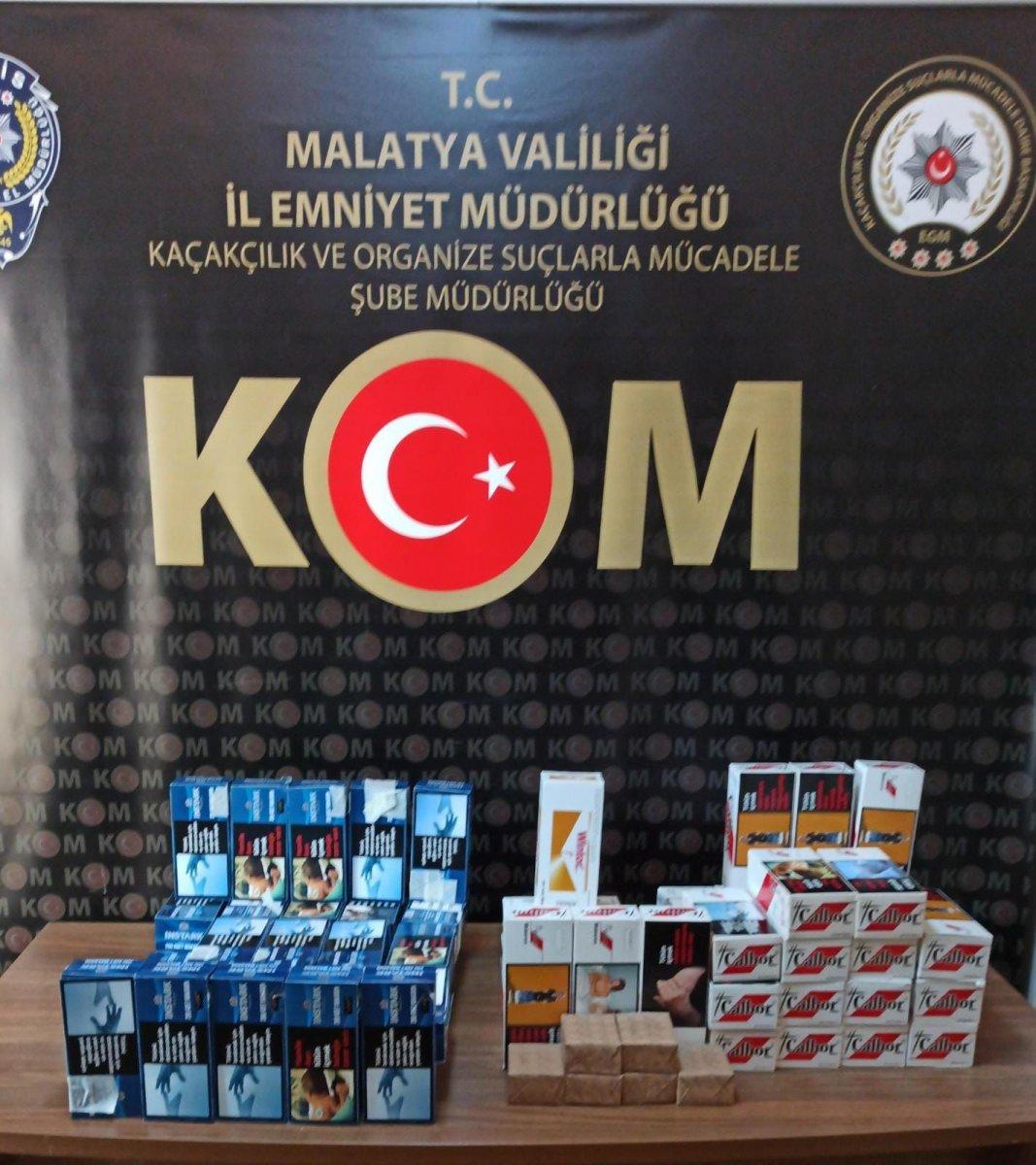 Malatya'da kaçak sigaralara el konuldu