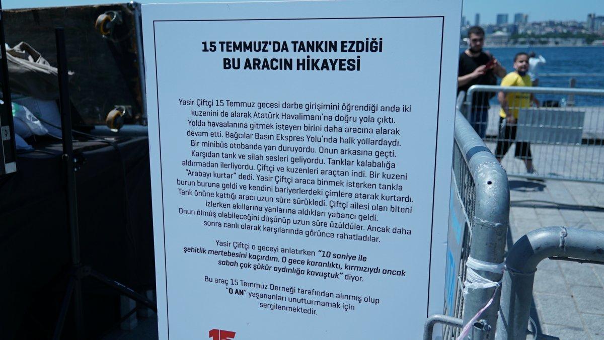 Üsküdar’da darbe gecesi ezilen araç sergileniyor