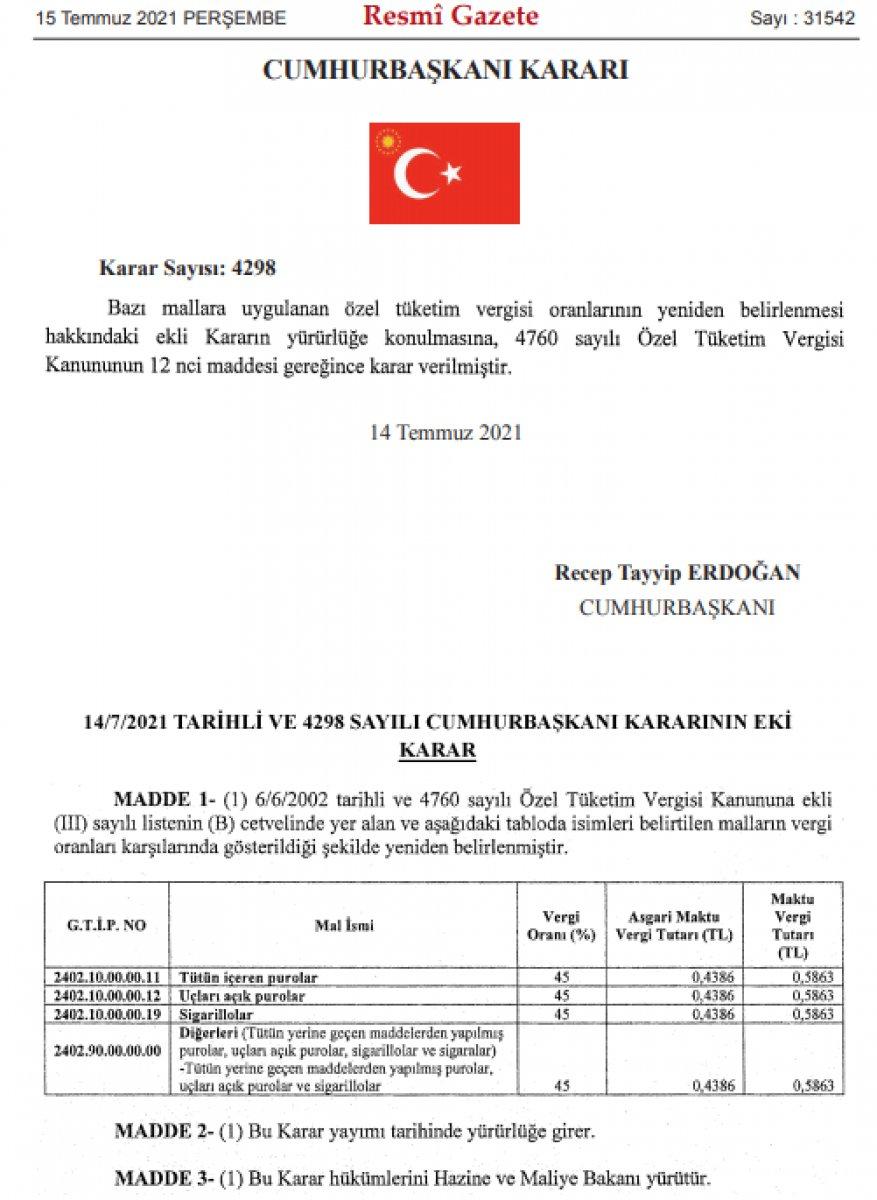 Puro ve sigarillolarda ÖTV düzenlemesi yapıldı