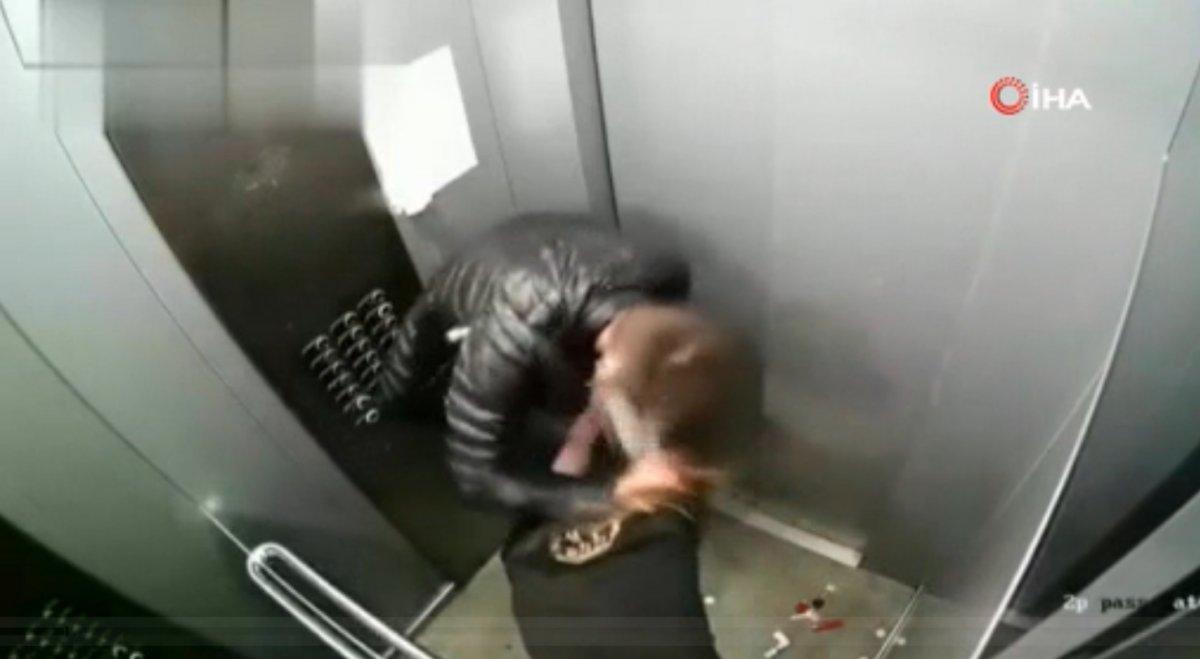 Rusya’da çiftin asansördeki kanlı kavgası kamerada
