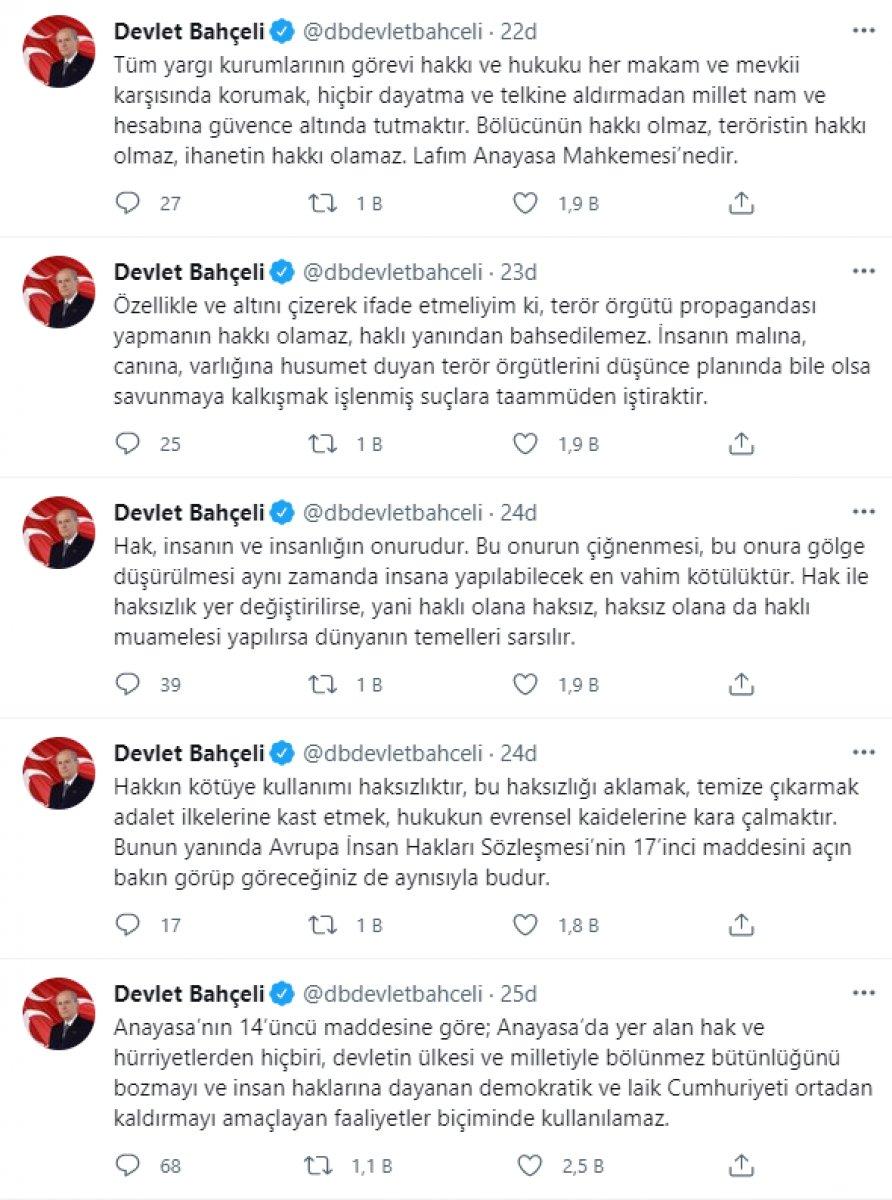 Devlet Bahçeli: AYM'nin Gergerlioğlu kararı, terörizme destektir