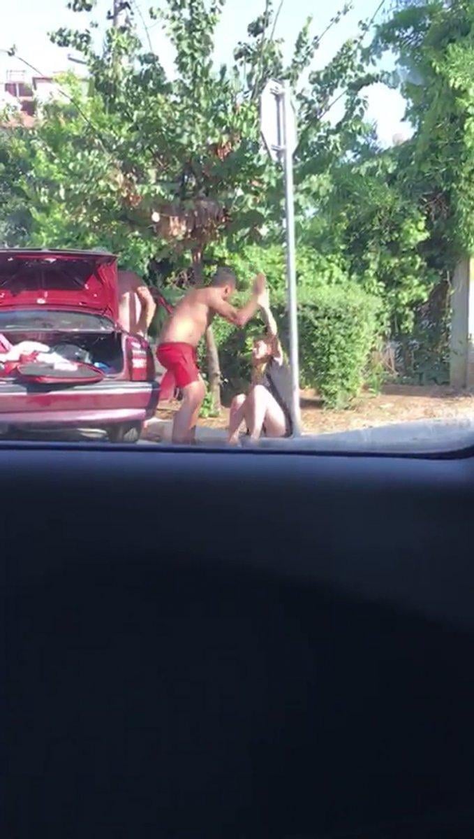 Muğla’da yeni evli çiftin sokak ortasındaki kavgası