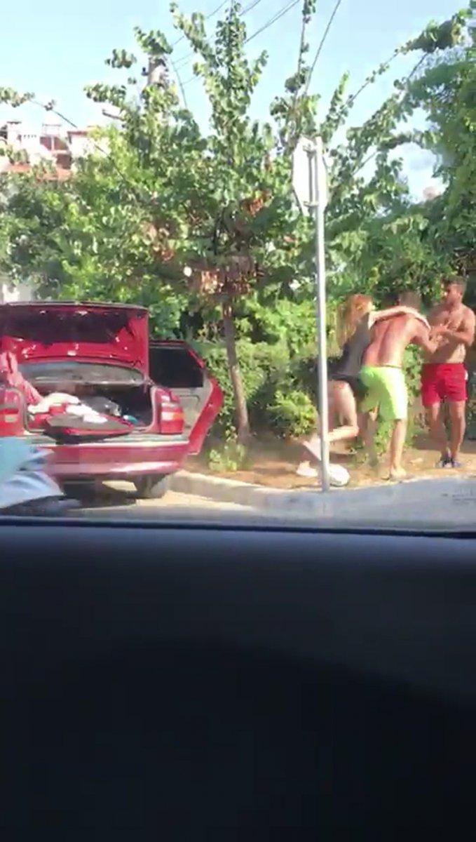 Muğla’da yeni evli çiftin sokak ortasındaki kavgası