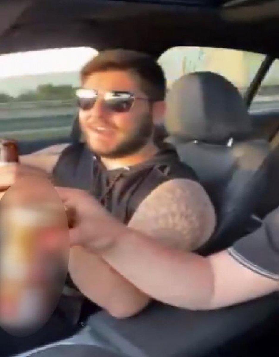 Burakcan Övüç, araba kullanırken alkol aldığı anları paylaştı