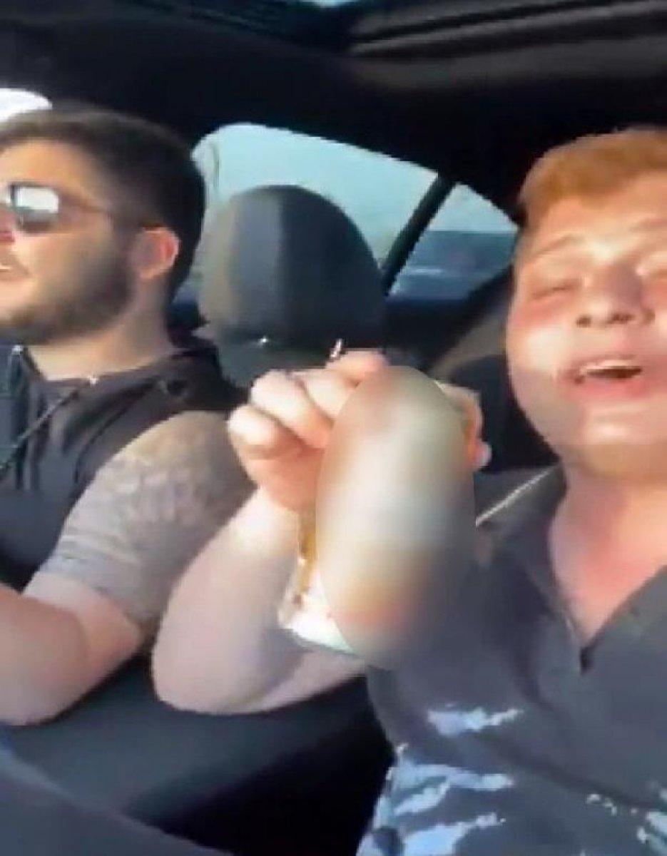 Burakcan Övüç, araba kullanırken alkol aldığı anları paylaştı