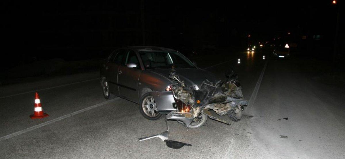 Konya'da otomobil ile motosiklet çarpıştı