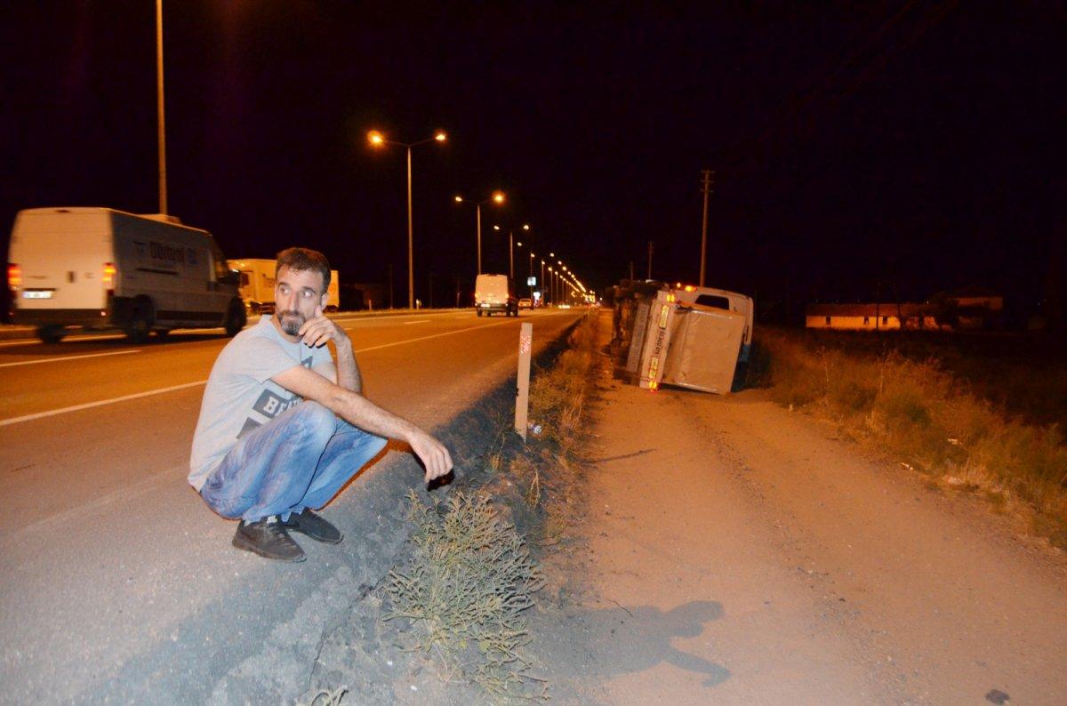 Aksaray'da tarım işçilerini taşıyan minibüs şarampole devrildi