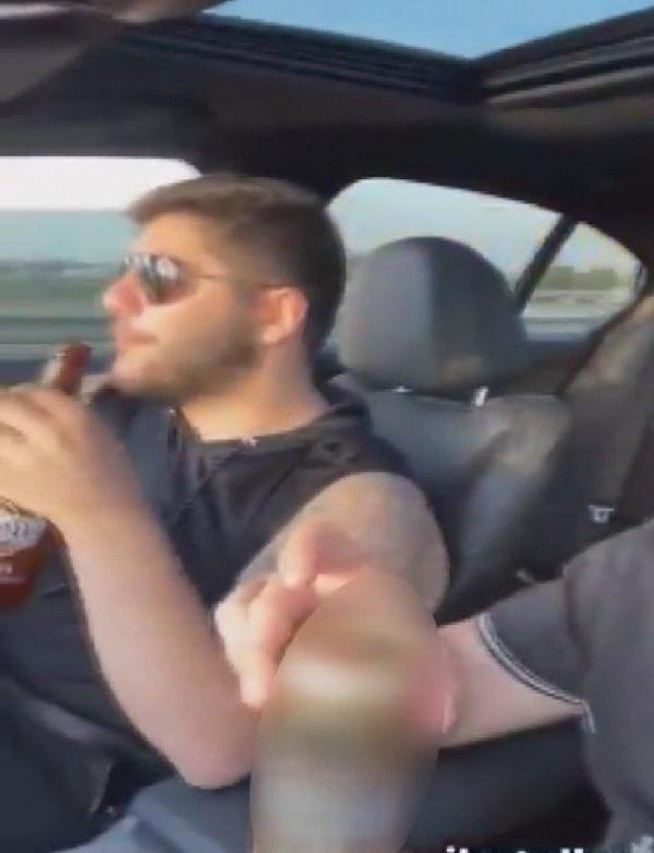Burakcan Övüç, araba kullanırken alkol aldığı anları paylaştı