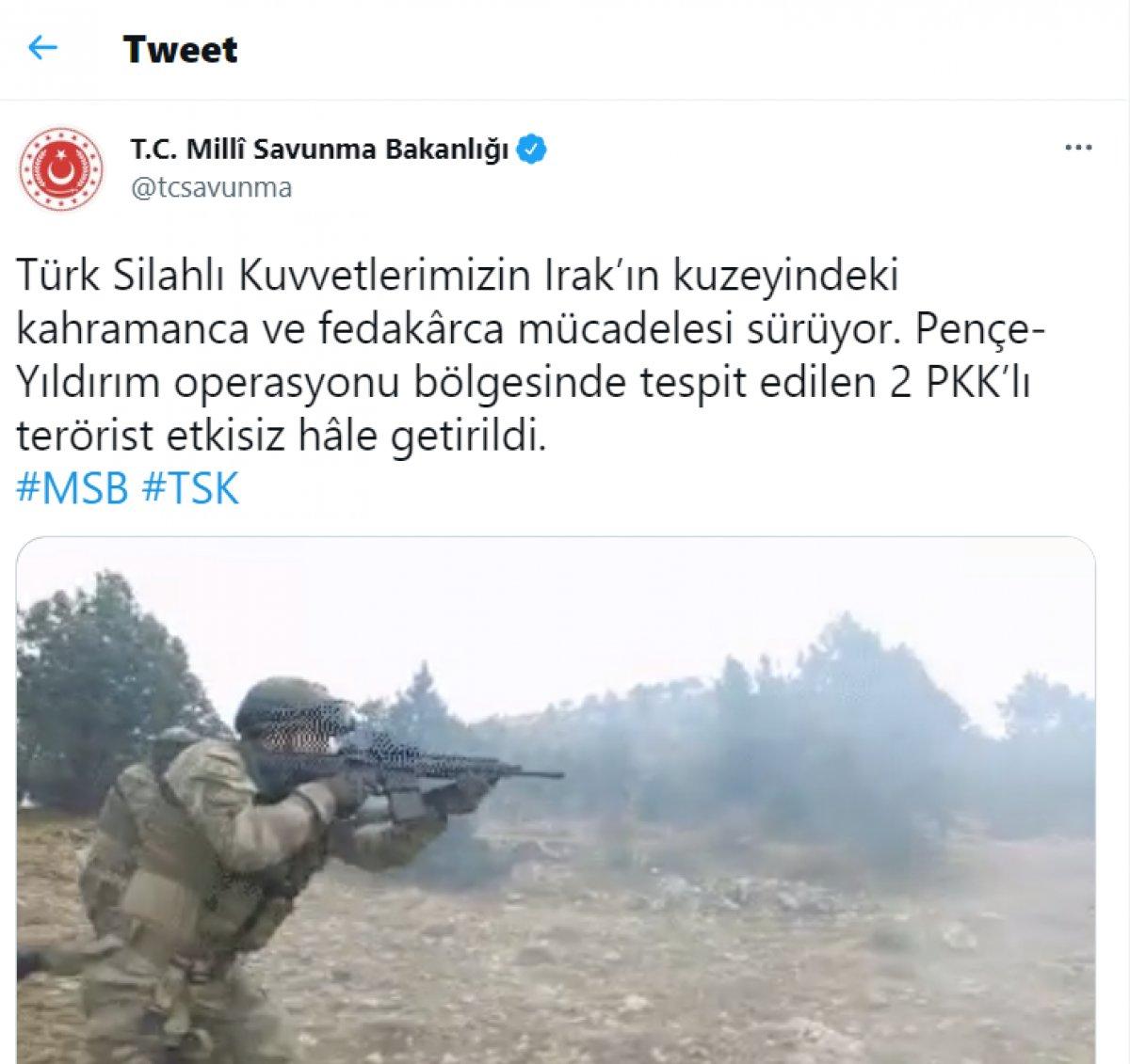 MSB: 5 günde 41 terörist etkisiz hale getirildi