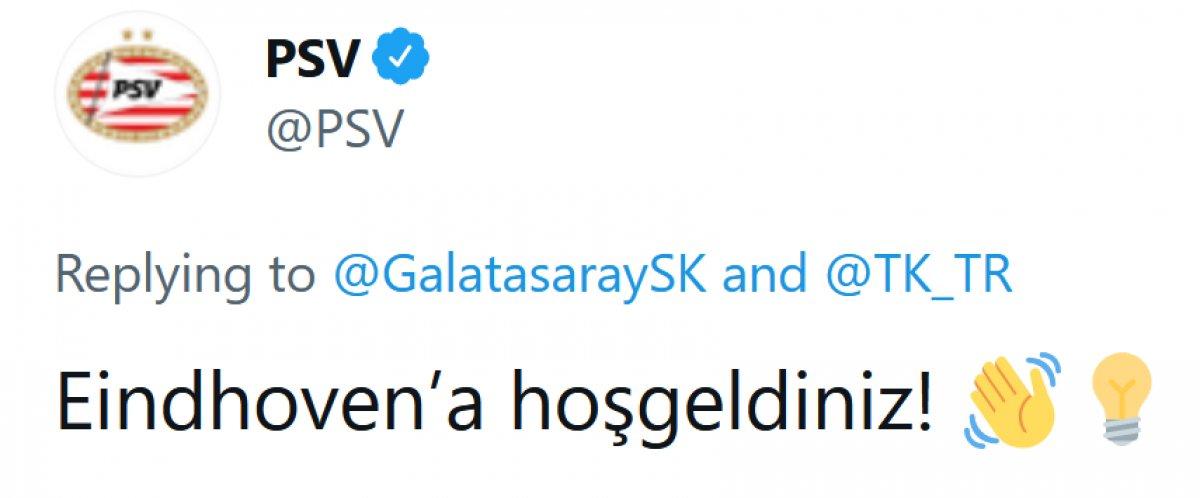 PSV, Galatasaray'ın paylaşımına cevap verdi