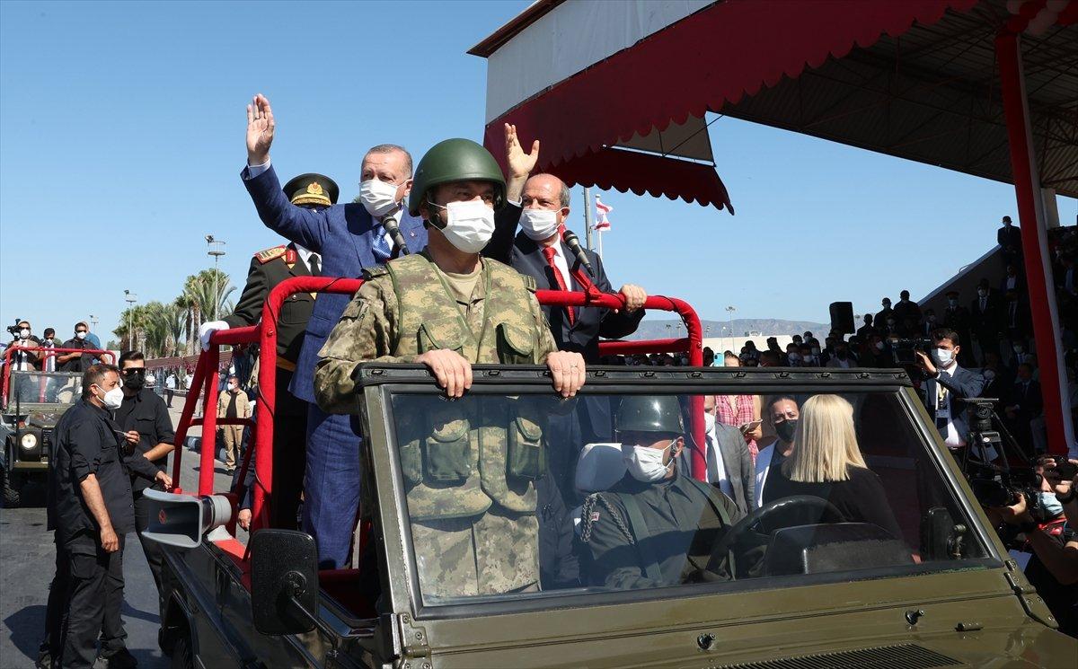 Cumhurbaşkanı Erdoğan, Kıbrıs'ta düzenlenen törene katıldı