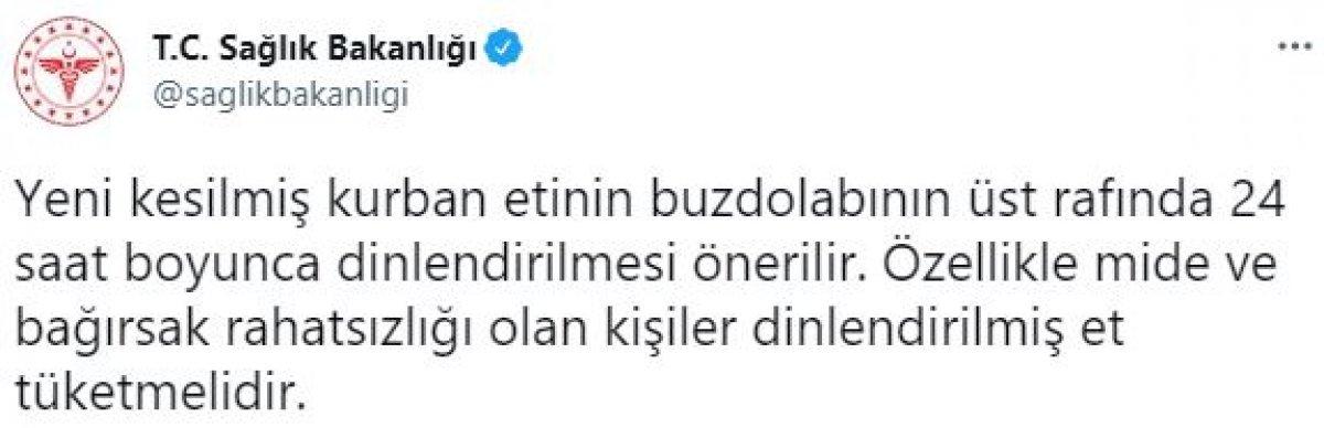 Sağlık Bakanlığı'ndan kurban eti uyarısı