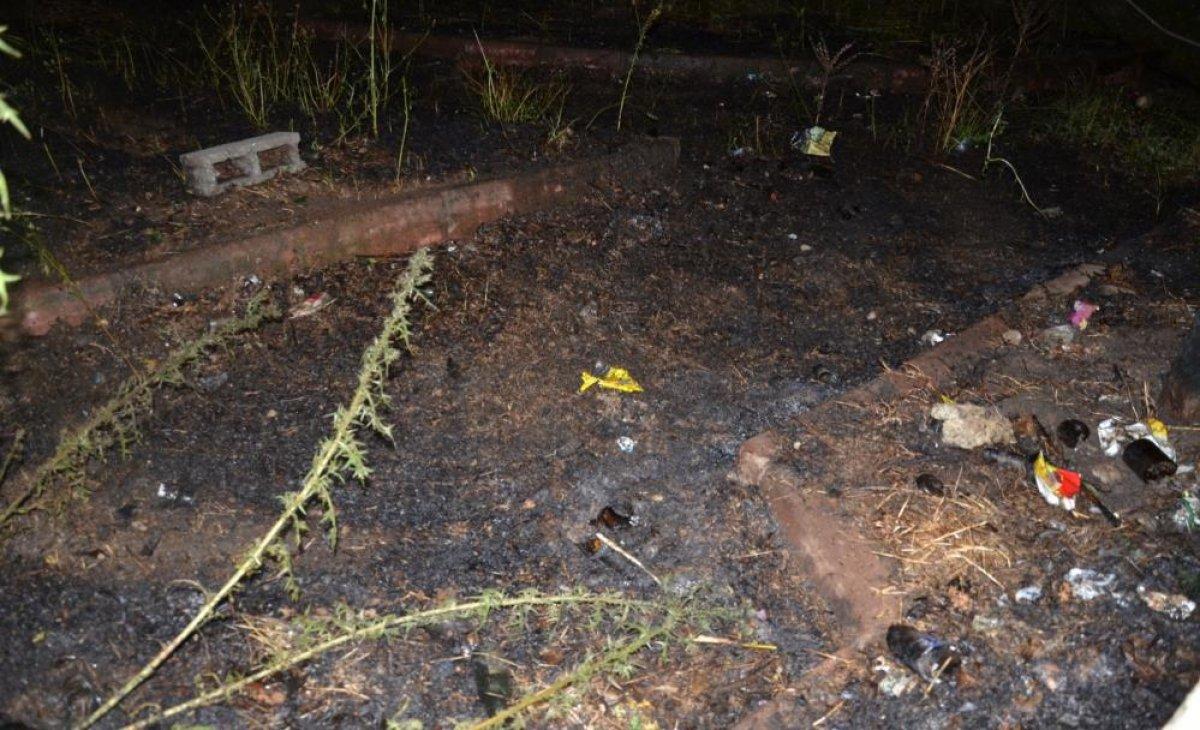 Samsun'da parkta ateş yakan şahıs yandı