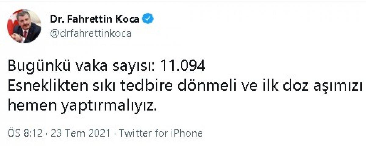 Fahrettin Koca'dan vaka sayıları ve aşı uyarısı