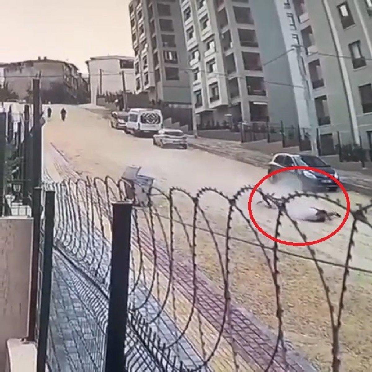 Bursa'da bisikletli genç taşlı yolda metrelerce sürüklendi