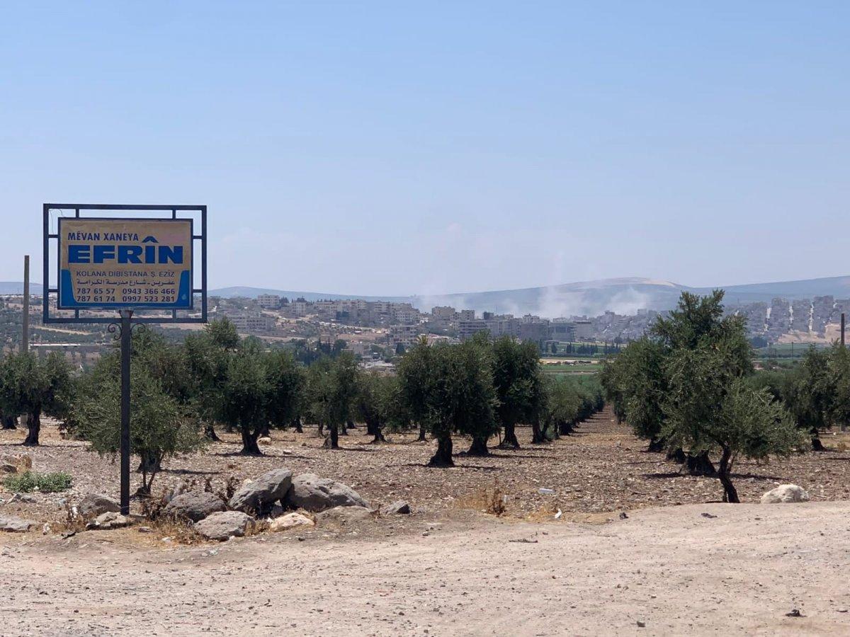Tel Rıfat’taki YPG/PKK’lı teröristler, Afrin’deki sivilleri hedef aldı