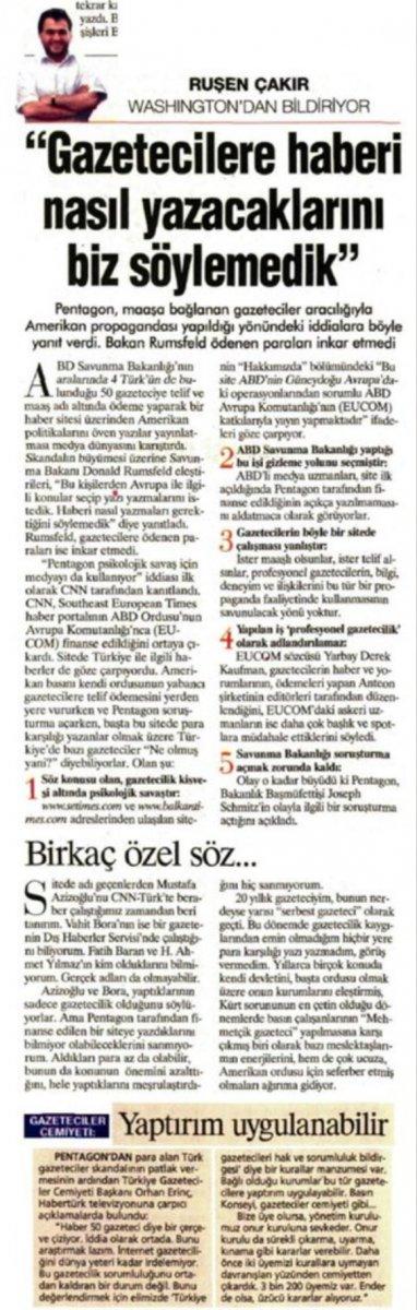 Arşivden çıkan Ruşen Çakır imzalı Basın Skandalı haberi