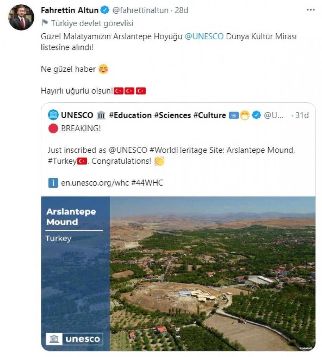 Arslantepe Höyüğü UNESCO listesinde