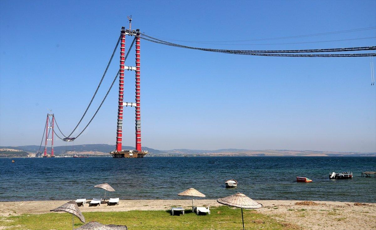 '1915 Çanakkale Köprüsü'nün 3. tabliye montajı başladı