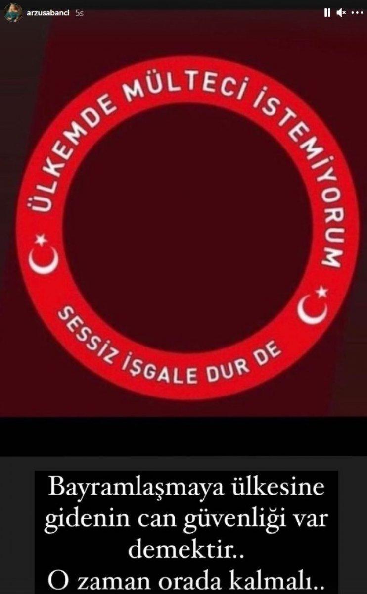 Arzu Sabancı, Suriyelilerin Türkiye'de bulunmasından rahatsız