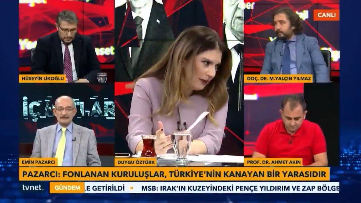 Canlı yayında masa kırıldı