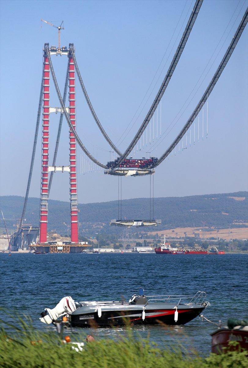 '1915 Çanakkale Köprüsü'nün 3. tabliye montajı başladı