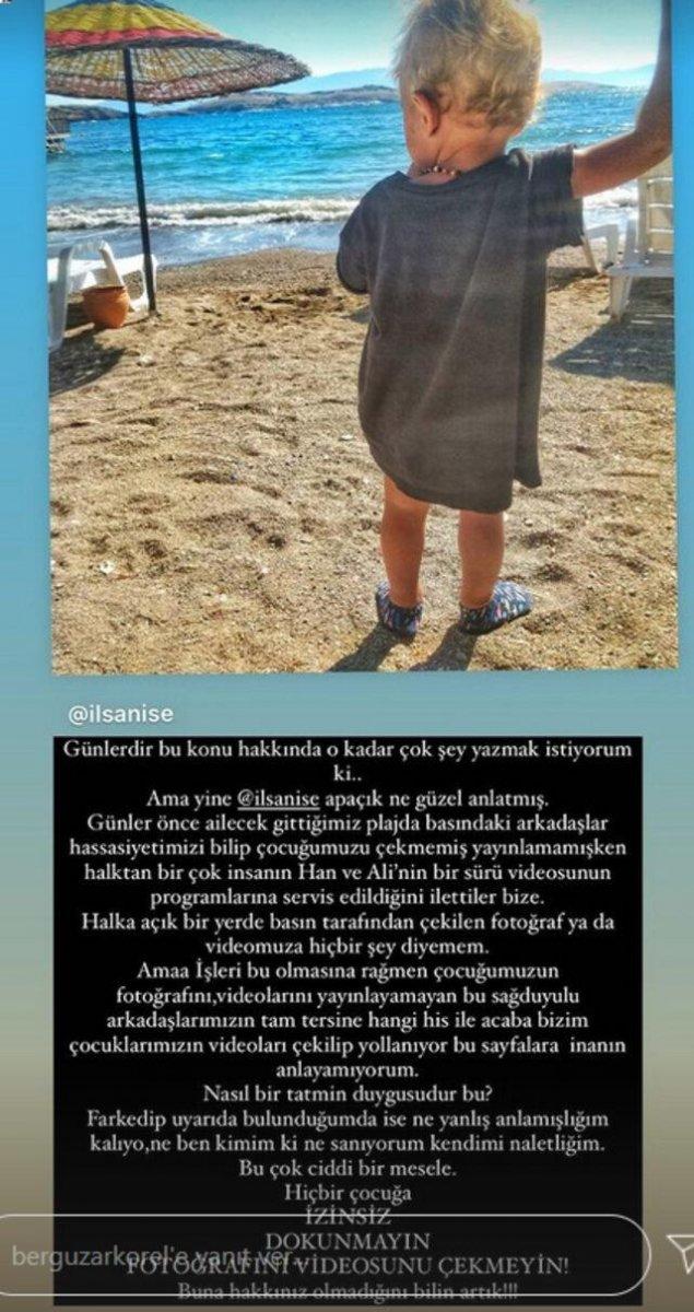 Bergüzar Korel'den çocuklarını izinsiz görüntüleyenlere tepki