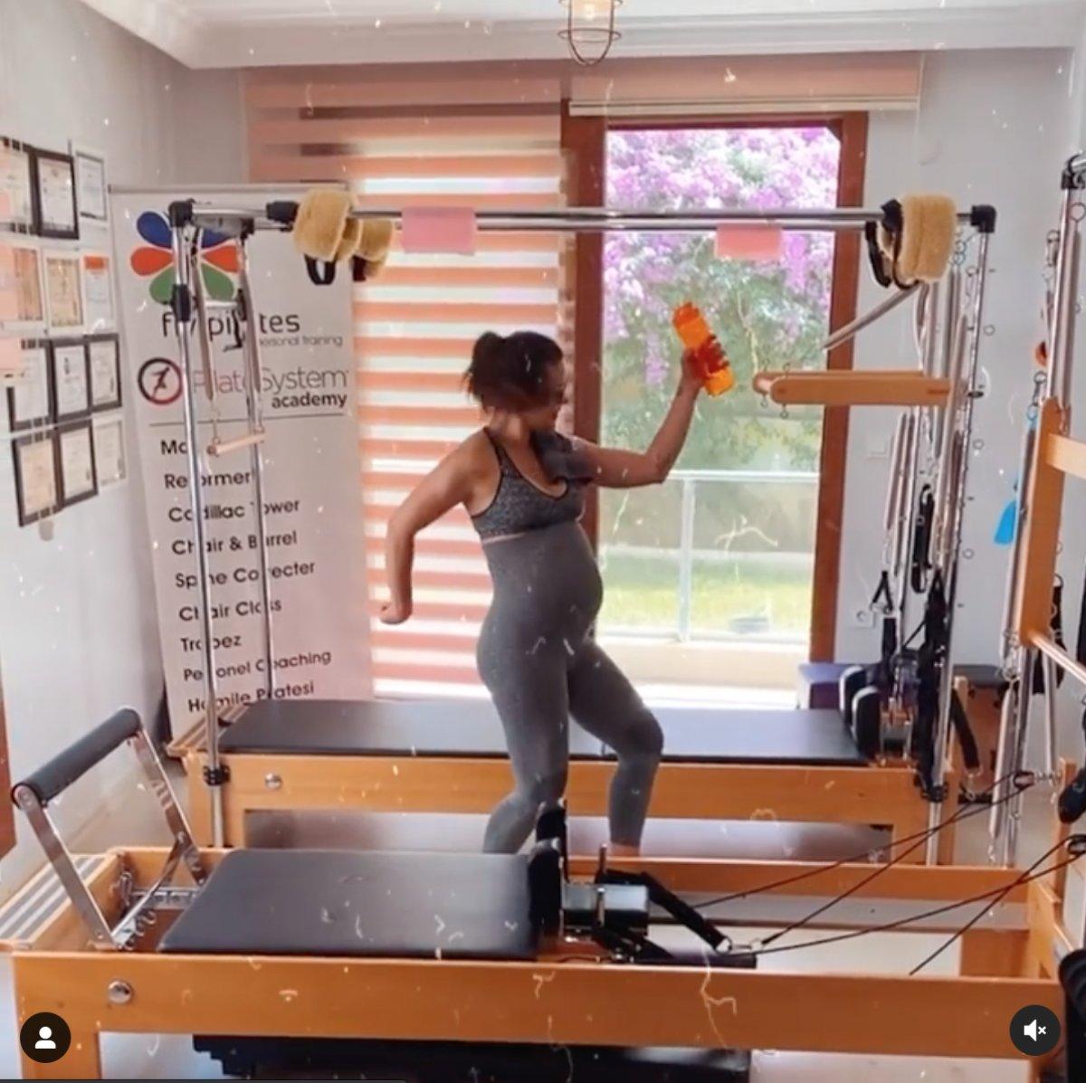 Selen Seyven, hamile pilatesine basladı