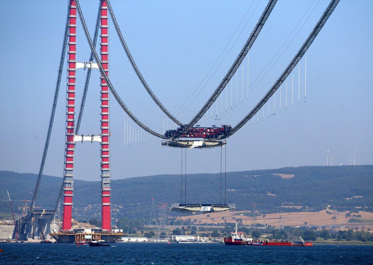 '1915 Çanakkale Köprüsü'nün 3. tabliye montajı başladı