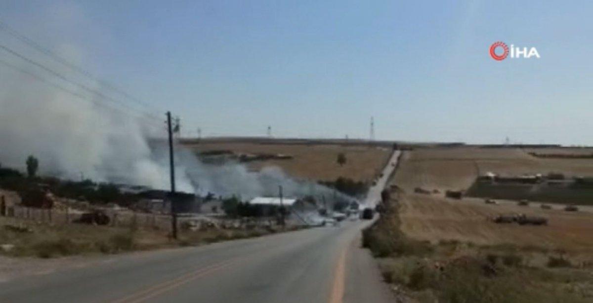 Ankara’da saman yüklü kamyonda yangın