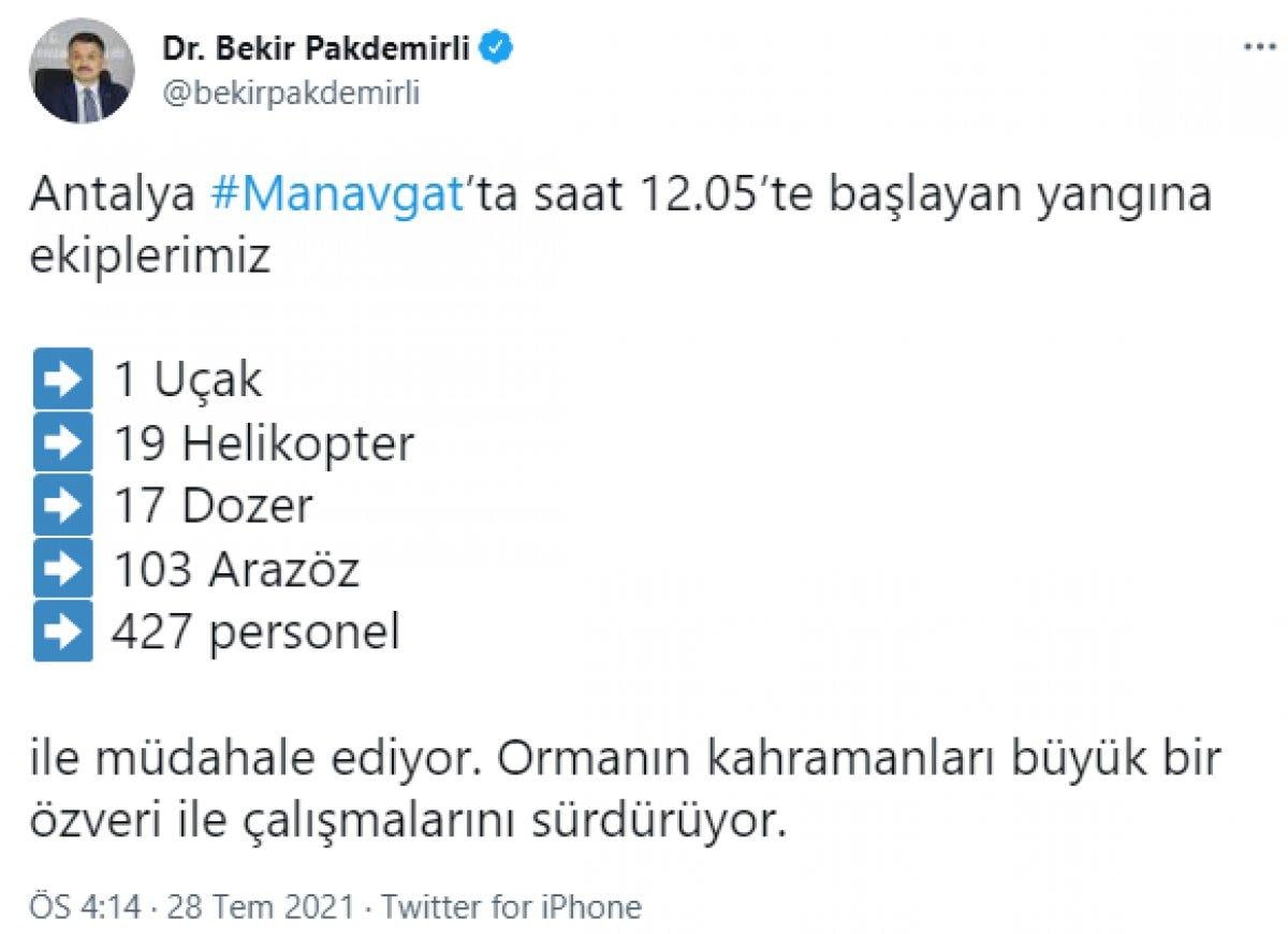 Manavgat'ta orman yangını çıktı