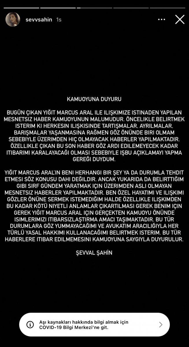 Marcus Aral'la kasetli şantaj yüzünden barıştığı iddia edilmişti! Şevval Şahin o iddialara ateş püskürdü