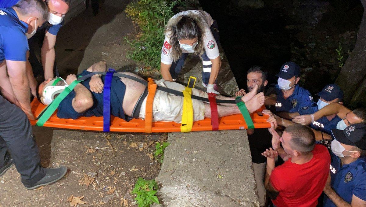 Bursa’da alkollü şahıs, 4 metre yüksekten dereye düştü
