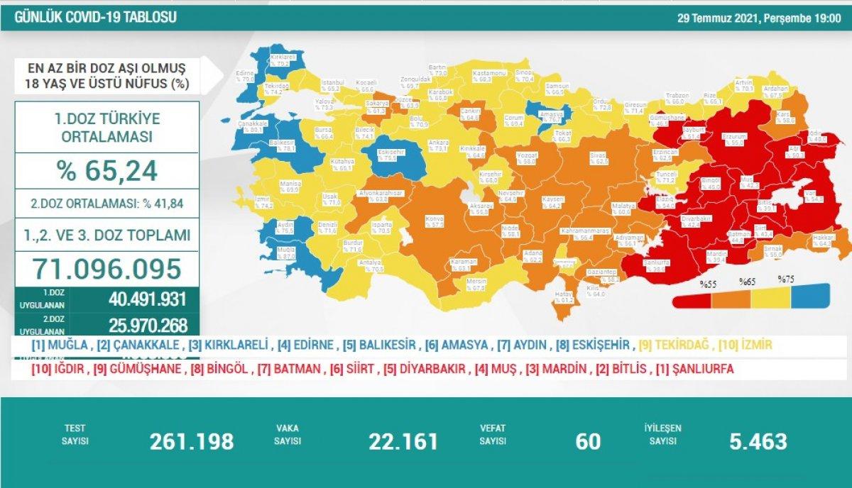 29 Temmuz Türkiye'de koronavirüs tablosu