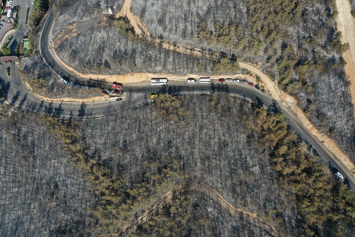 Bodrum'daki yangının boyutu havadan görüntülendi