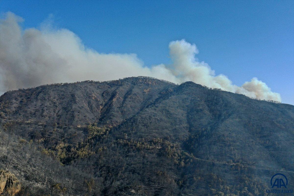 Marmaris'teki yangın havadan görüntülendi