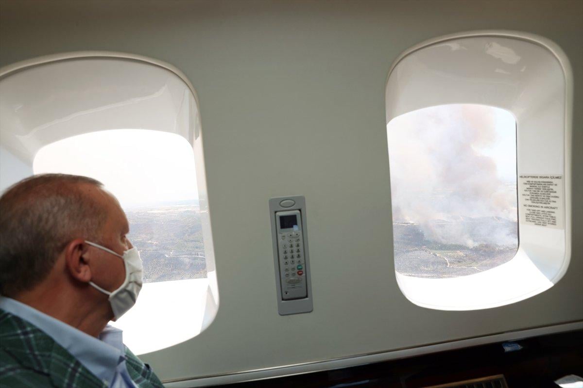 Cumhurbaşkanı Erdoğan yangın bölgesinde